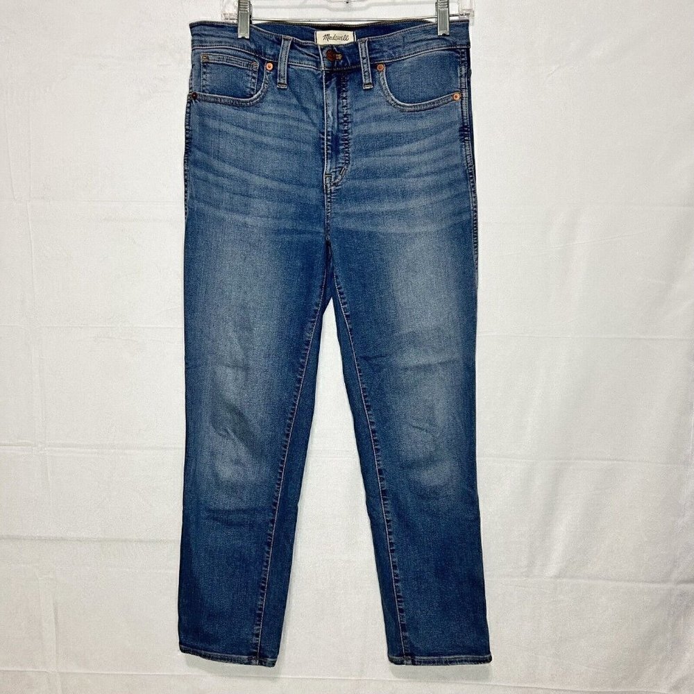Madewell Stovepipe Jeans Women's Blue Straight Stretch Denim Size 28 (28x27)